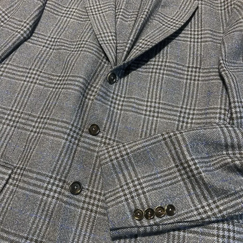 NWOT Scabal Kenton Sport Coat Mens 42 R Navy Glen Plaid Wool Cashmere Portugal